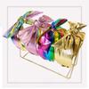 Metallic Wide Top Knot Hair Hoop Iridescent Rainbow Foil Metallic Bow Headband  For Women
