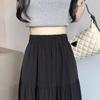 1PC High Waist Skirts Long Skirts A-line Skirts Polyester Chiffon White Elastic Women Vintage