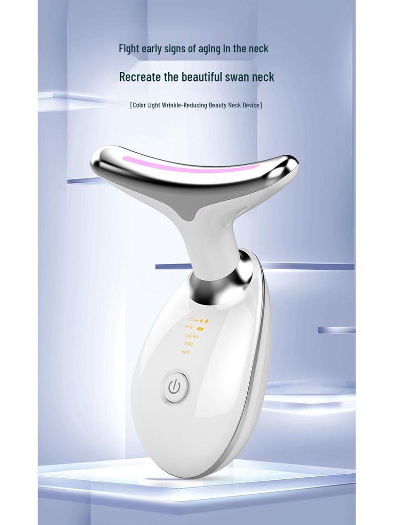Neck and Face Vibrating Light Therapy Beauty Massager