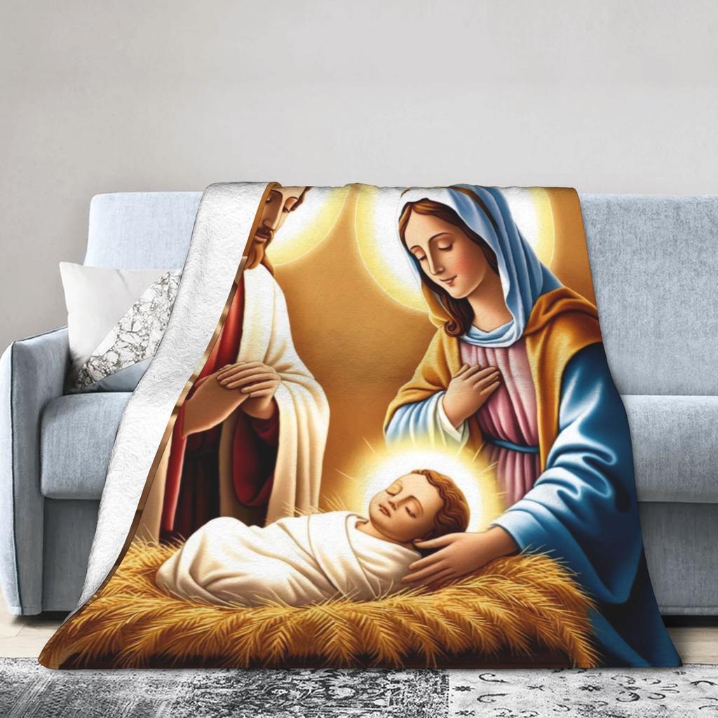 Christmas Story Jesus Is Born Blankets Quality Super Soft  Bedding Throws Winter Girls Boys Couch Chair Fluffy Bedspread