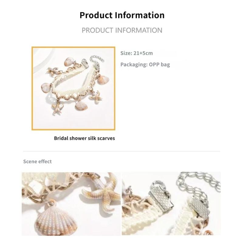 Beach Shell Anklet with Woven Cord Band and Adjustable Lobster Clasp, Coastal Ankle Bracelet Jewelry for Resort Travel Looks, Sandals, and Casual