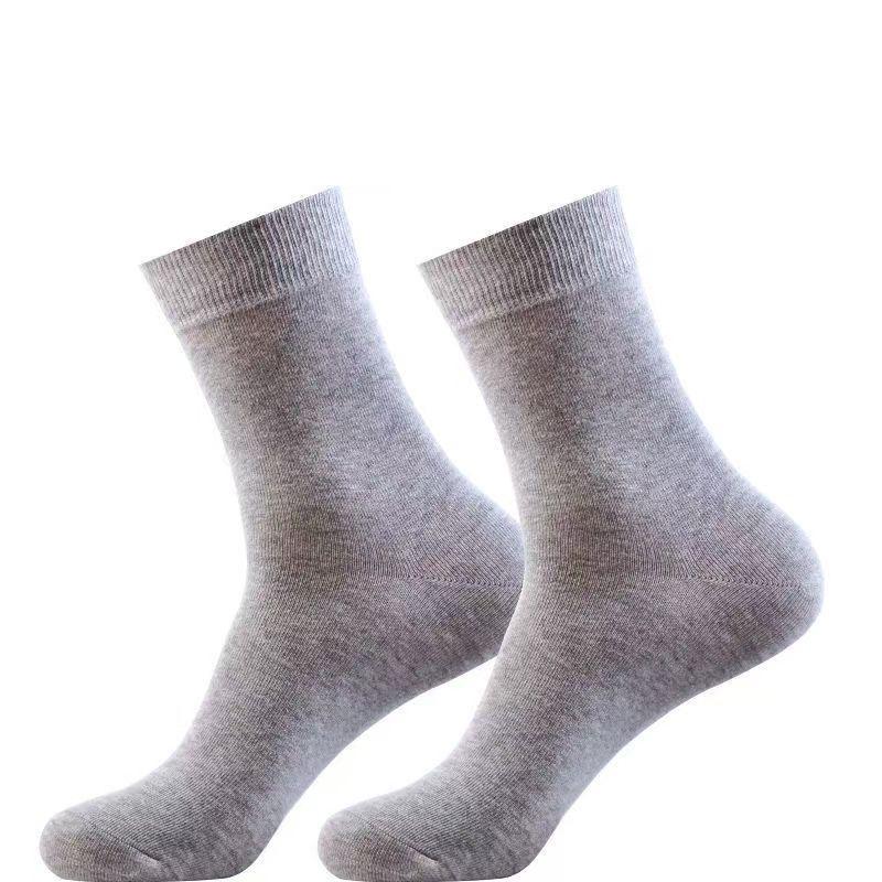 

Мужские утолщенные носки до середины икры Langsha из чистого хлопка черного цвета для бизнеса на осень/зиму. One Size 38-45