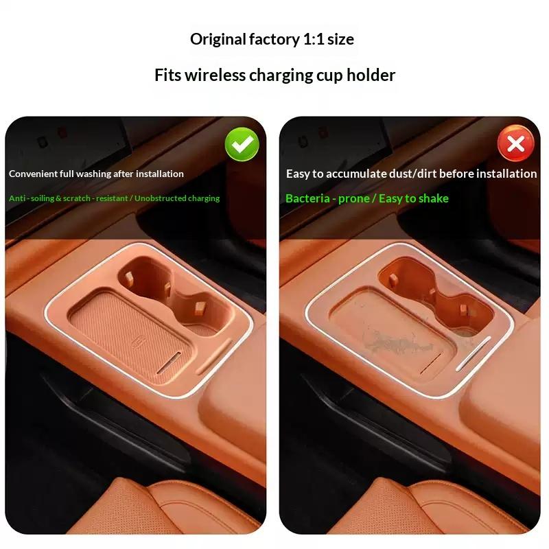 For Leapmotor C10 C16 2024-2026 Car Wireless Water Filling Cup Pad Silicone Armrest Box Cup Pad Interior Modify Car Accessories