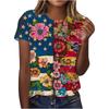 Women T Shirt 3D Printed Top Blouse United States 250th Print T Shirt Short Shirts Summer Tops Tees