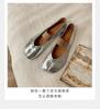 Sheepskin Version~ Shallow Mouth One-word Strap Thin Soft Split-toed Shoes Women's Single Shoes Genuine Leather Flat-soled Slippers
