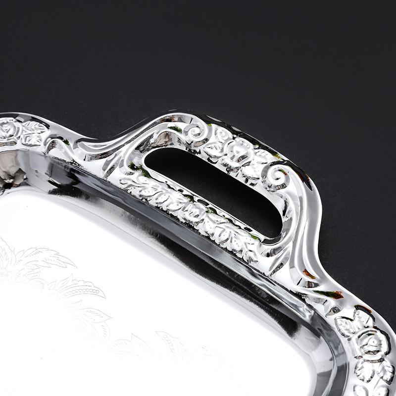 Stainless Steel Metal Tray Large Serving & Display Platter Elegant Silver Home Decor For Candy Charcuterie Dessert, Party