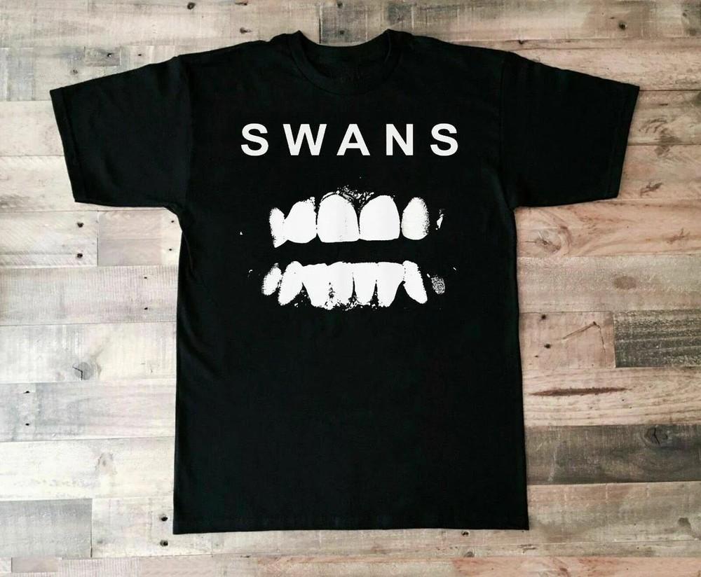 Rare! Swans Band Heavy Cotton Black T Shirt For Men Women All Size BL666 Unisex T-Shirt
