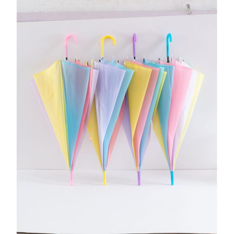 Transparent Automatic Long-Handle White Umbrella - Free Shipping