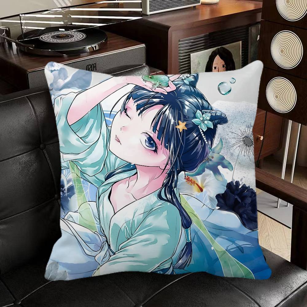 Maomao Anime The Apothecary Diaries Pillow Case Square Pillow Bedroom Sofa Leisure Comfort Cushion Car Home Decoration