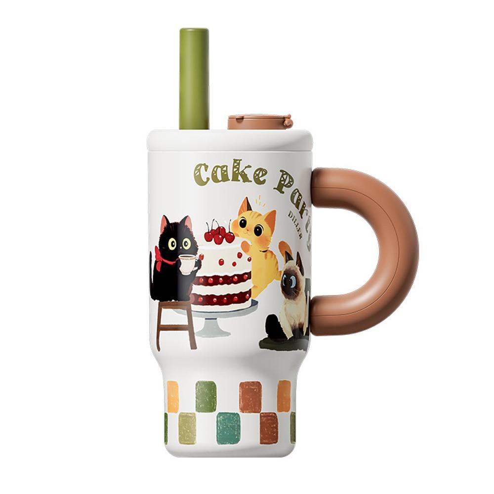 

Large Capacity Straw Vacuum Cup 1000ML Tumbler Portable Insulated Cup Outdoor Coffee - 1000ML