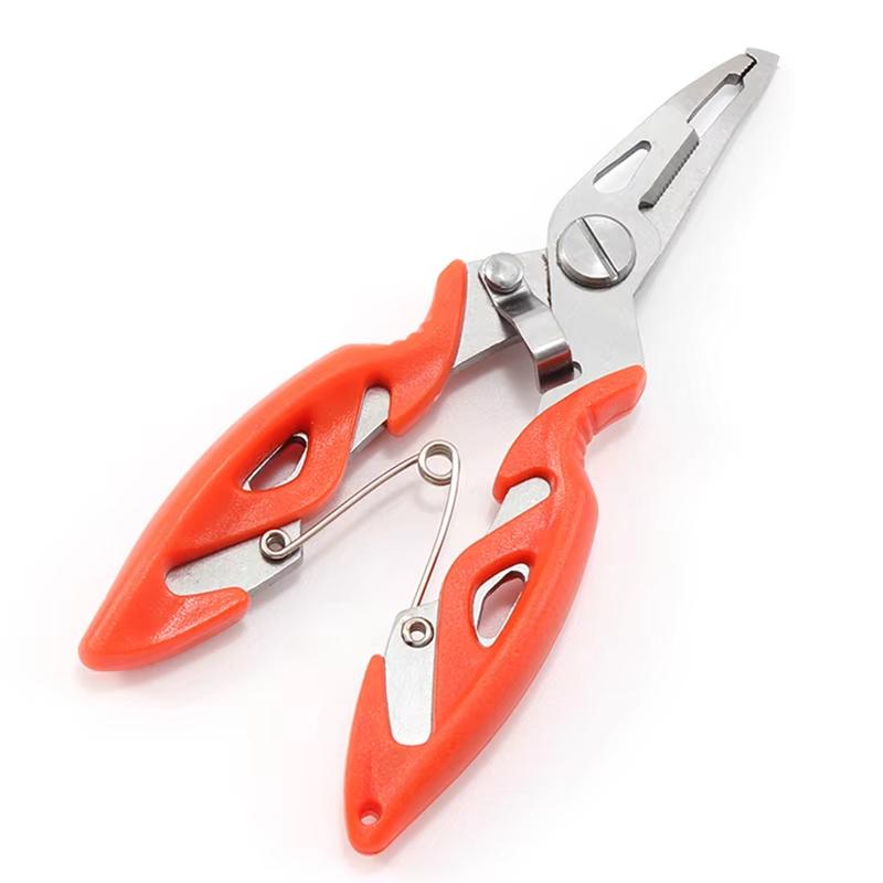 1Pcs Fishing Lure Plier Scissors Multifunctional Cutting Lines Uncoupling Fish Hooks Opening Coils Outdoor Fishing Tools Plier