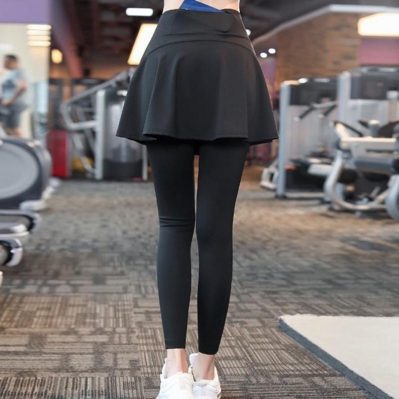 High-Waisted Two-in-One Skirt Leggings - Quick-Dry, Hip-Lifting Yoga and Running Pants