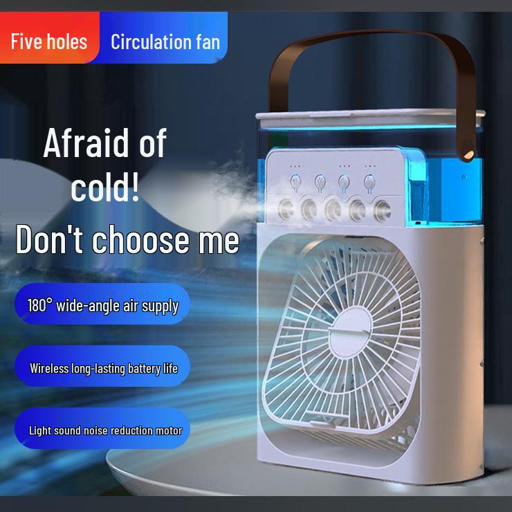 New Oscillating USB Mini Desktop Fan with Timer & Humidifying Spray