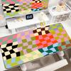 Vibrant Distorted Checkered Art Large Extended Mouse Pad NonSlip Rubber Base With Stitched Edges For Gaming And Office Desktop