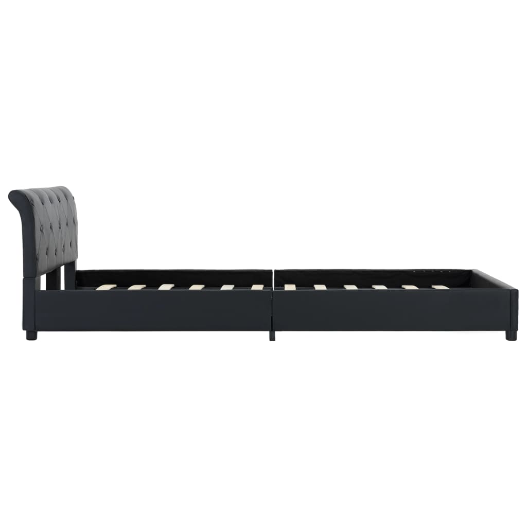 Black Faux Leather Bed Frame 120 x 200 cm