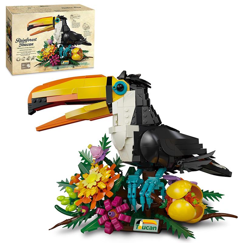 Toucan Bird Building Blocks Animal Kit Model DIY Brick Creative Assembly Toy Decor Gifts for Kids Adults 1068pcs MOC Blocks Sets