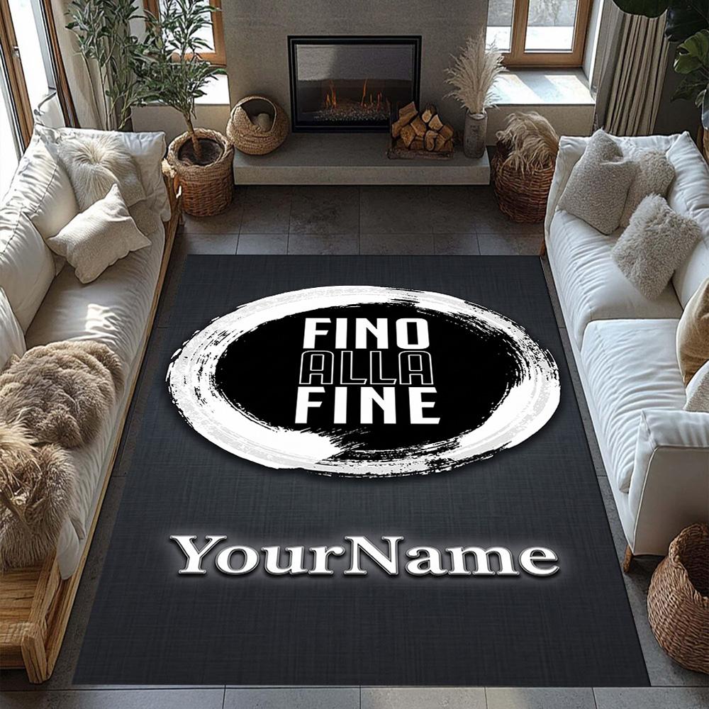 Juventus Personalized Text Area Rug Design for Foyer Balcony Dormitory Decorate room Antislip Carpet Office home decor Wedding Party Gift