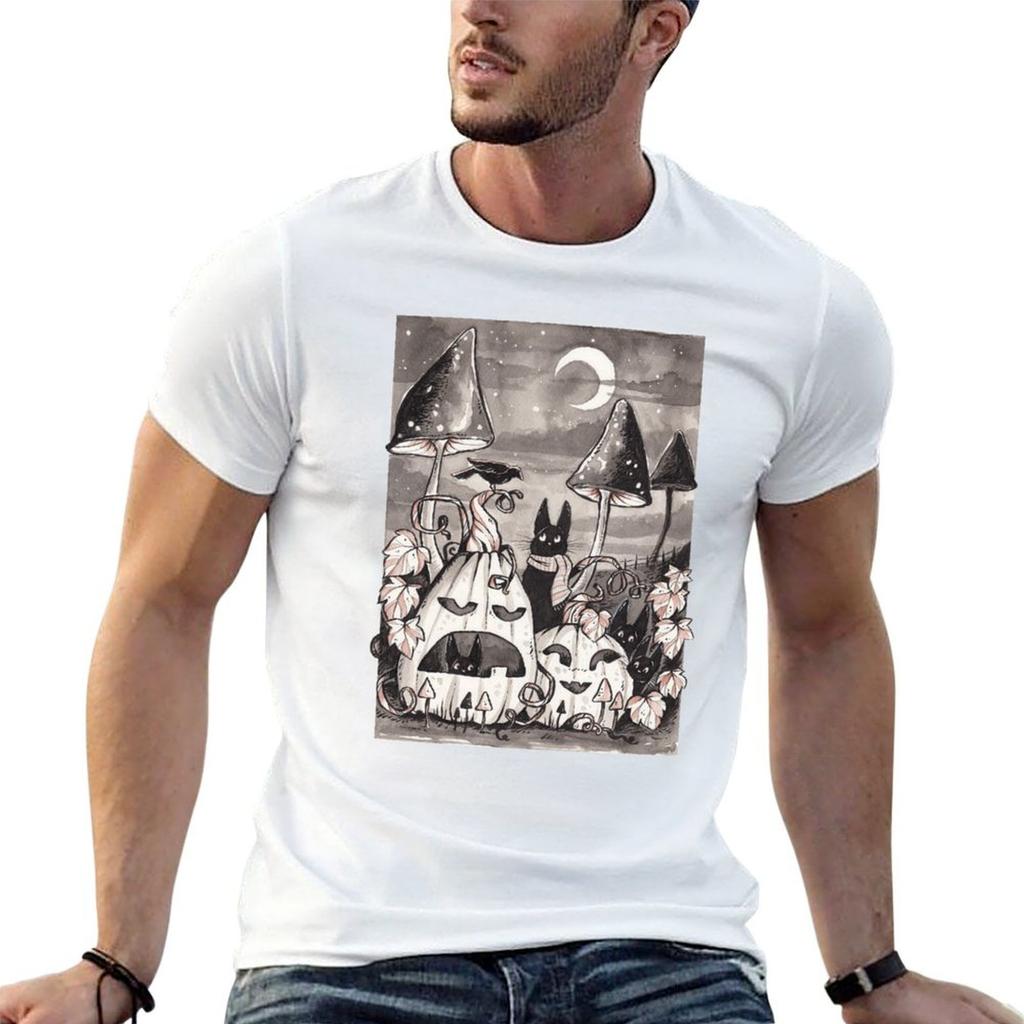 Pumpkin Patch Kitties Tshirt Gifts For Boyfriend Vintage Graphic Tee Oversized T Shirt Unisex