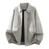 Mens Matte Tie-Dye PU Leather Jacket Loose Fit Retro Workwear Style Fall Casual Outerwear