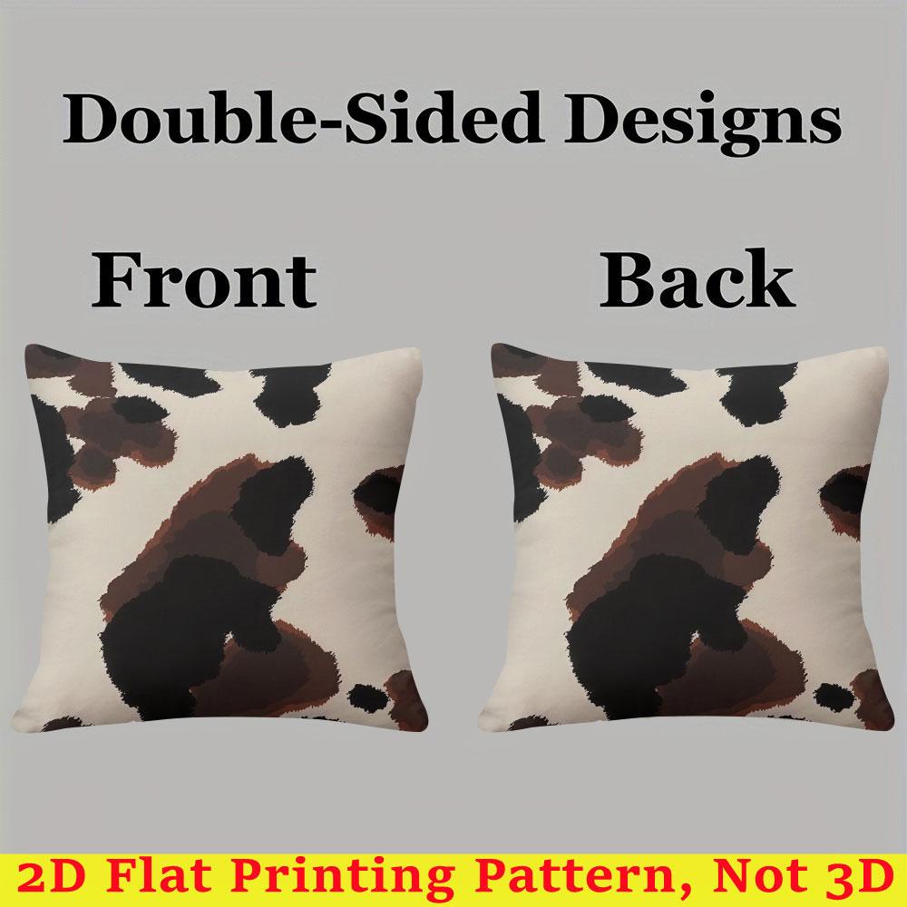 Cream cow print square Jacquard Pillow Cover for Sofa Office Waist Cushion Cover Home Decorative Pillowcase