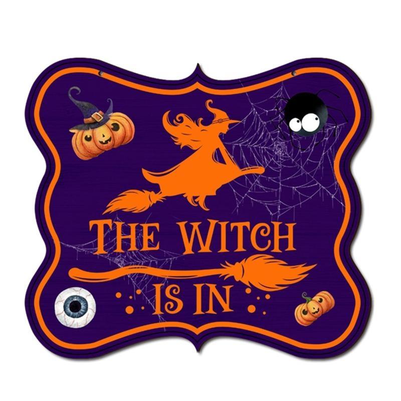 652F Halloween Hanging Ornaments Sign with Rope Hook for Festival Party Door