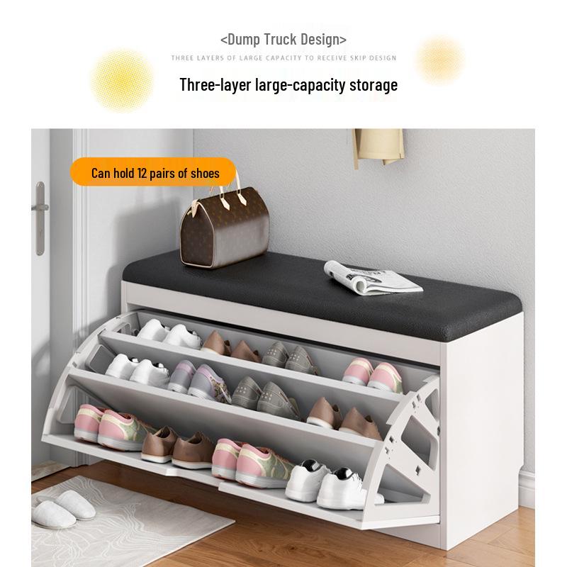 Flip-Top Shoe Cabinet & Bench: Multi-Functional Entryway Shoe Storage and Sofa Stool