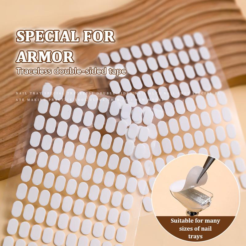 100Pcs Manicure Support Double-Sided Adhesive Tape Transparent Acrylic Nail Art Work Display Board Paste Adhesive Strip Cut-Free