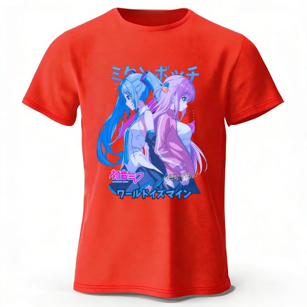 Summer New Hatsune Miku Printed Pure Cotton Tshirt Menswomens Daily Fashion Casual Comfortable Plussize Short Sleeves