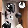 Motorcycle Accessories Wall Mounted Metal Motorcycle Helmet Rack with Hook 180° Rotating Metal Shelf for Hats and Sportswear