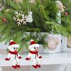 Christmas Snowman Figurine 3D Printed Sitting Snowman Ornament with Movable Joints for Winter Home Office Desk Decor