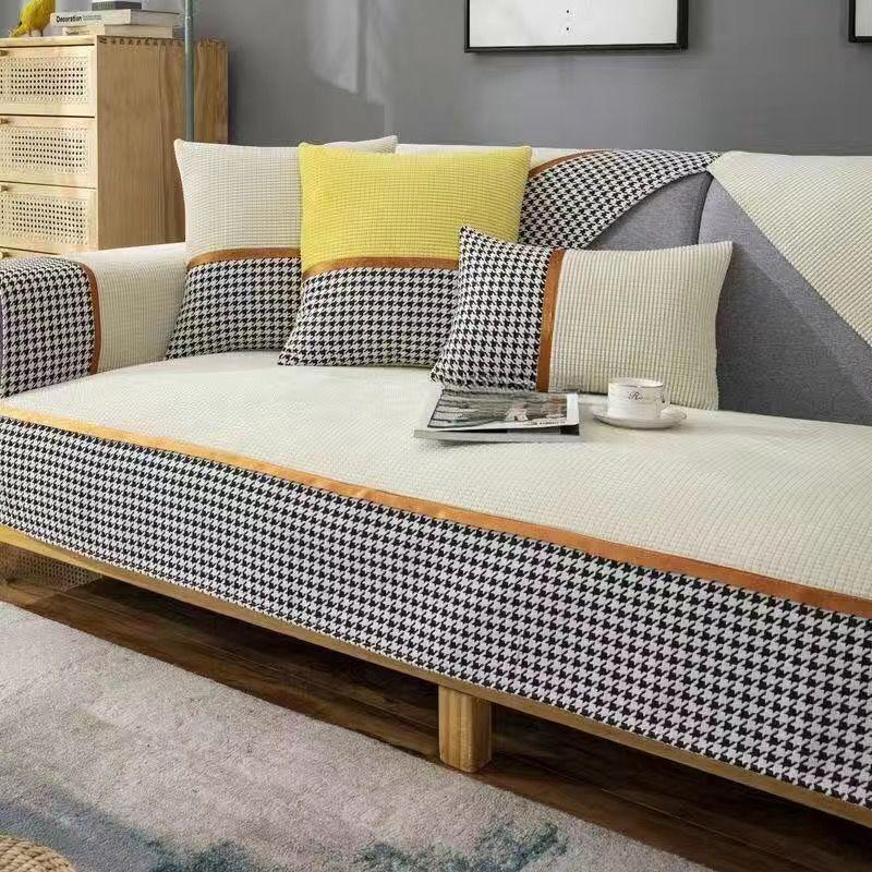 

Подушка для дивана Four Seasons, универсальная простая современная плюшевая подушка, нескользящая высококачественная люксовая спинка для входа, полотенце, чехол для дивана, тканевый чехол 70*70cm