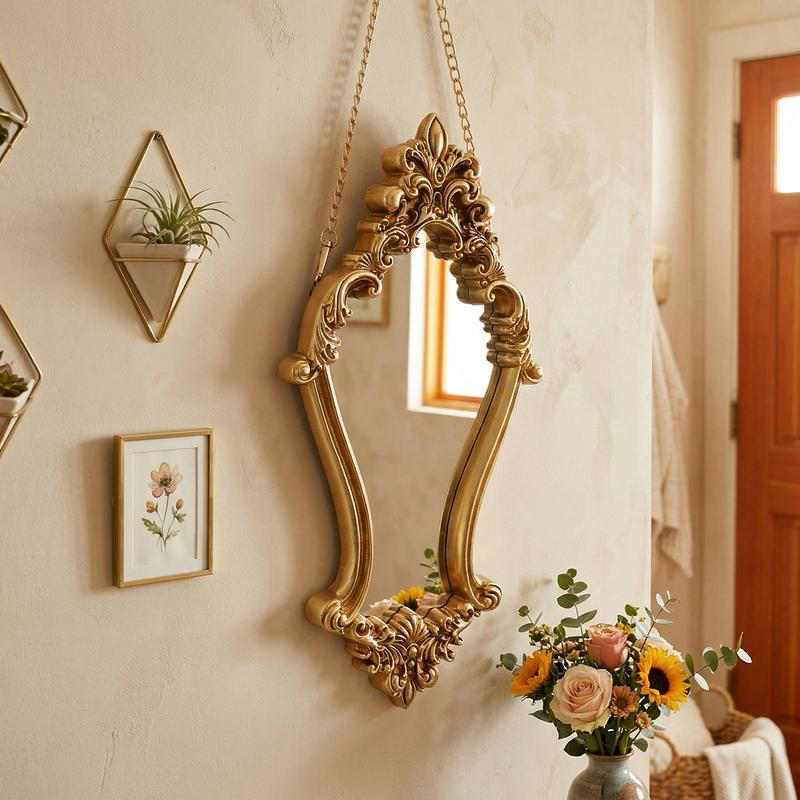European Vintage Style Golden Three-Dimensional Classical Pattern Decorative Picture Frame, Made Of Resin Material