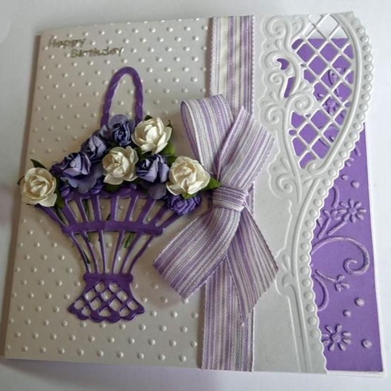 Fém Vágósablonok Vágó Kés Forma Virágkosár DIY Scrapbooking Papírművészet Dombornyomó Kés Sablon