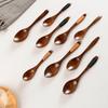 Children's Painted Solid Wood Spoon with String – Small Wooden Soup and Seasoning Spoon, Tableware Accessory