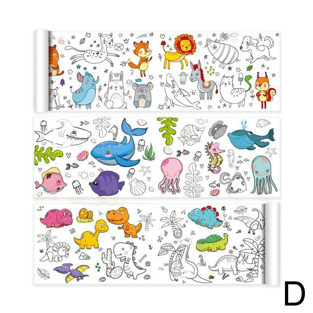 Children s Drawing Roll Sticky Color Filling Paper Graffiti Scroll Coloring Paper Roll For Kids DIY Painting Graffiti Paper-cut