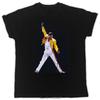 Freddie Mercury Mic Cool Short Sleeve Unisex Black T-shirt Men Short Sleeve O-neck Cotton Shirt Hip Hop Tees Streetwear