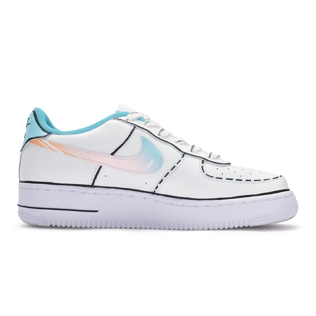 Nike Air Force 1 811 Manufacturing, Cloud Fantasy Low Top Skateboard Shoes Women's White Blue Black DH2920-111(Team80-)