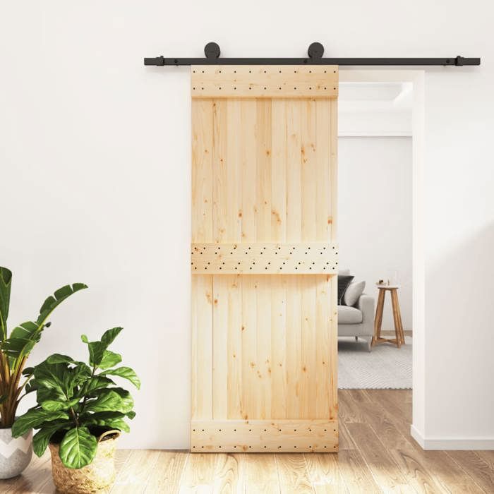 VidaXL Porte coulissante et kit de quincaillerie 80x210 cm pin massif, porte intérieure, porte de grange intérieure 3203047