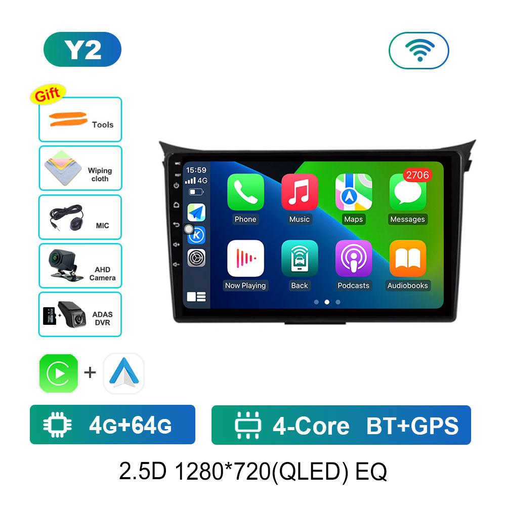 Android 14 Intelligent System WiFi GPS for Hyundai I30 Elantra GT 2012 - 2017 Split Screen 4G BT Car Radio Multimedia Player