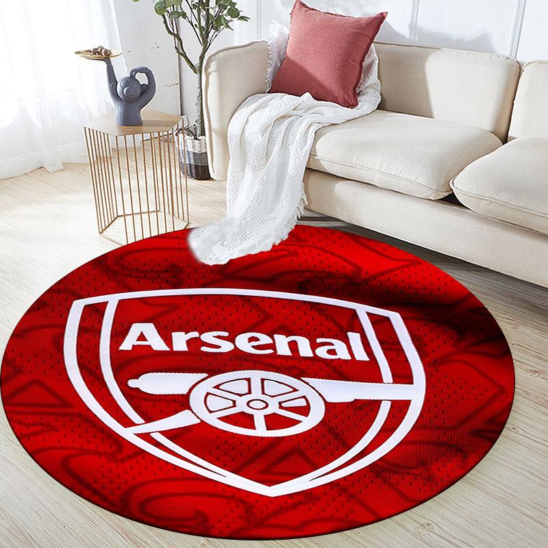 Arsenal Pattern Round rug,Carpet Rug for Living Room Bedroom Playroom ,Non-slip Floor Mat,Holiday Gifts and Birthday Gifts.