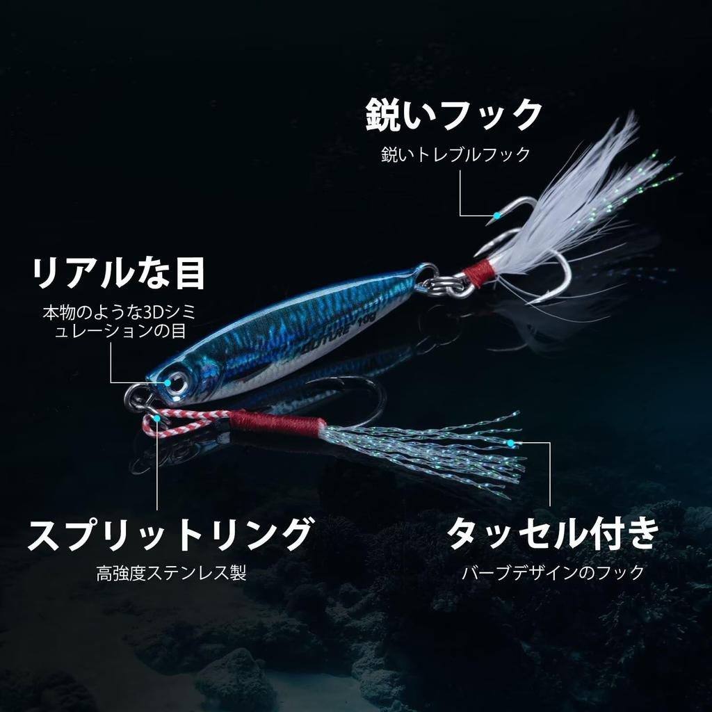 Goture Metal for Sea Boat Slow High Casting 3D Laser Realistic Perfect for Surf Red Sea Sea and with Storage Box Jigs, 10-Piece Set, 7g, Jigging,