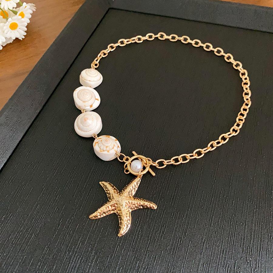 Summer dopamine stained glass crystal beaded necklace collarbone chain design sense niche item decoration