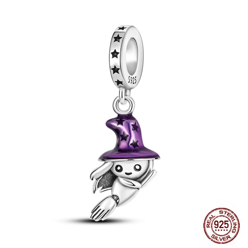 Charms Beads 925 Sterling Copper Pink Butterfly Luminous Firefly Chameleon Heart Charm Fit Original Bracelet DIY Holiday Zircon