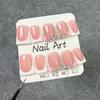 Short Duckbill Press-On Nails With Floral Design Sweet French Style Acrylic Tips Handmade Wearable False