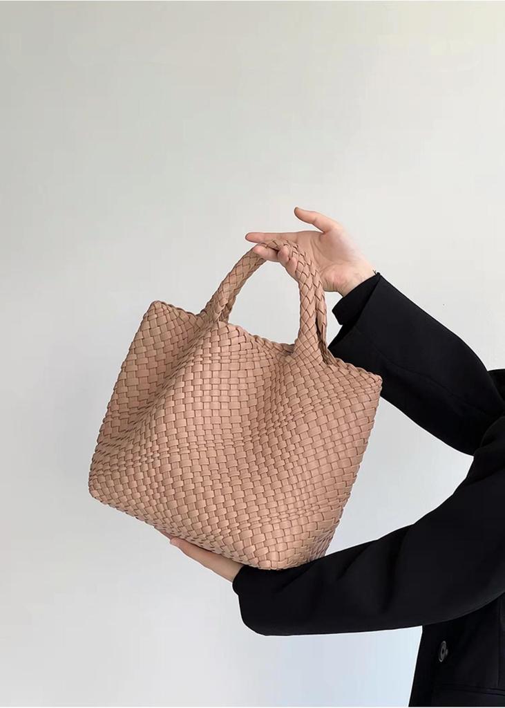 Fashionable & Versatile Women's Large Woven Tote - Double Wrist Mother-Child Shopping Bag