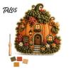 Educational Art Activity for Adults 3D House Theme Fabric Punch Needle Kit Beginners & Adults, Complete DIY Decorative Fantasy Home Ornament