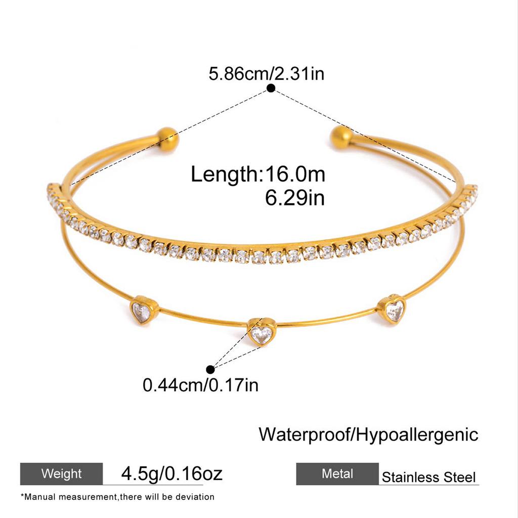 Delicate White Crystal Bracelets Sparkle Teardrop-shaped Zircon Bracelets Adjustable Stainless Steel Wedding Jewelry Accessories