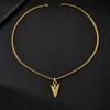 European American Stainless Steel Arrow Pendant Necklace Double Color Hip Hop Style Retro Vintage Texture Men's