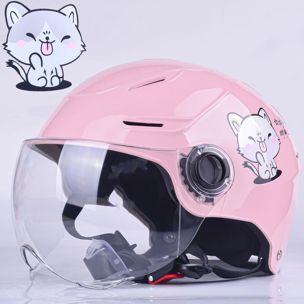 3C Certified Cat-Themed Lightweight Electric Bike Helmet - Summer Riding Sun Protection Safety Helmet