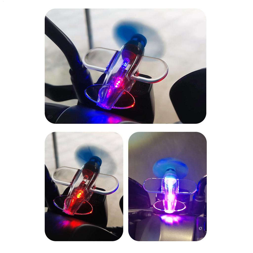Car Rotatable Airplane Wind Powered Small Led Light Airplane Decor Car Styling Ornaments Bikes Motorcycle Bicycle Decorations